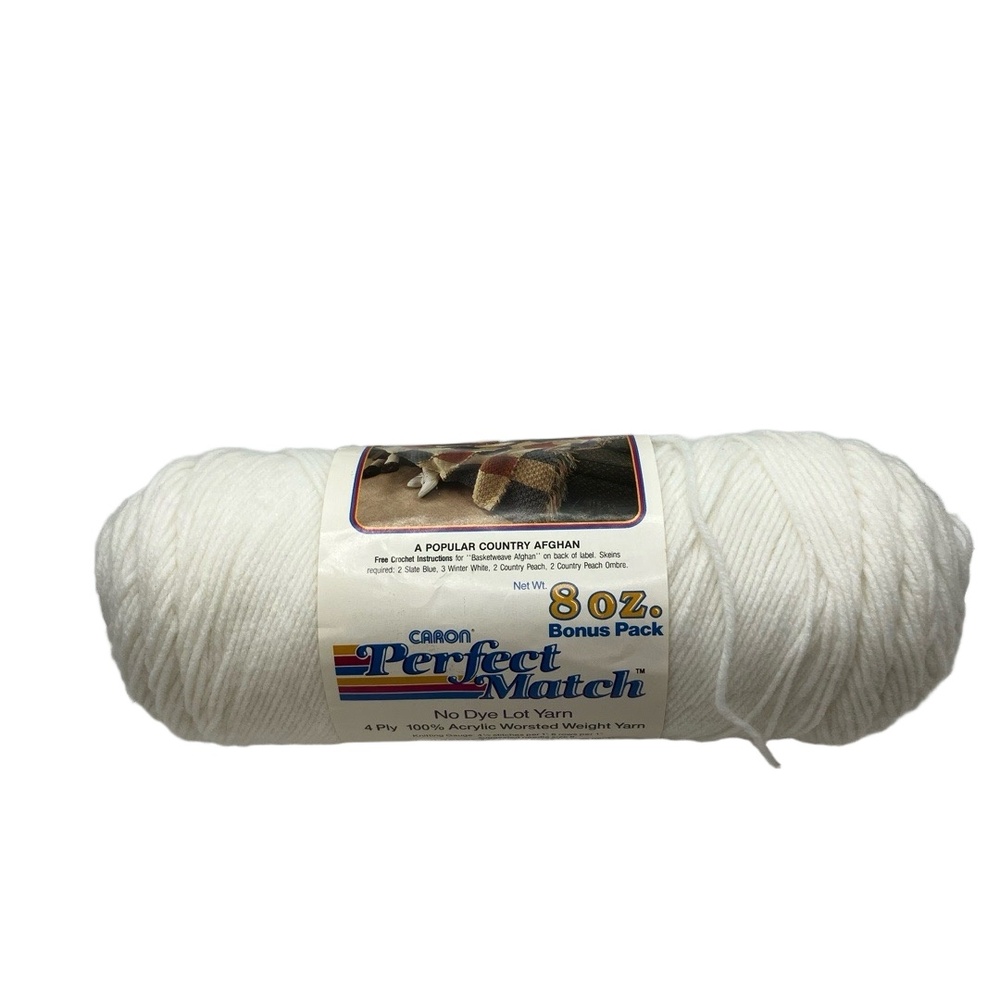 Caron‎ Yarn Winter White Perfect Match 8oz Bonus Pack No Dye Lot Worsted Soft